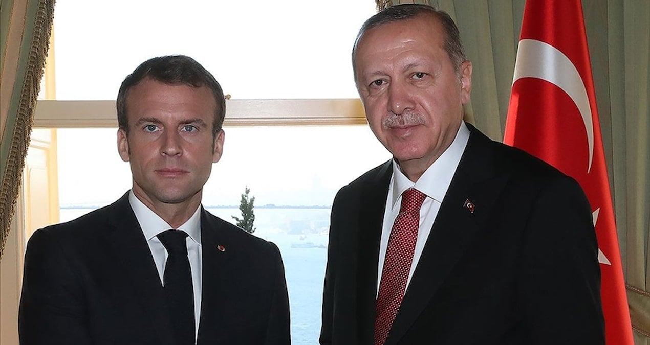 Cumhurbaşkanı Erdoğan, Emmanuel Macron’la görüştü